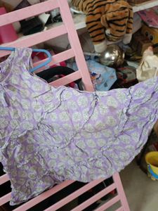 Purple Floral Print Dress