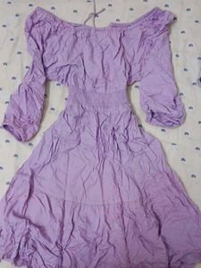 Boho Off-Shoulder Lilac Dress