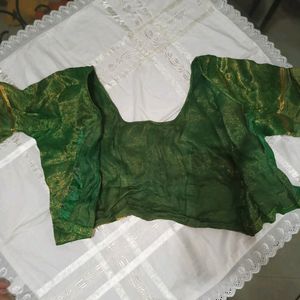 Green Golden Silk Blouse