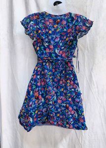 I. Floral Print Wrap Dress