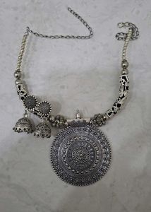 Oxidized Silver Necklace &amp; Earring Set