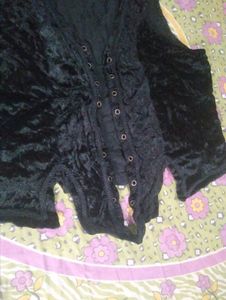 Black Velvet Corset Vest