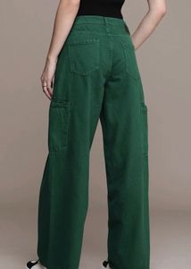Green Wide-Leg Jeans