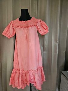 Chic Ruffled off shoulder coral Dress