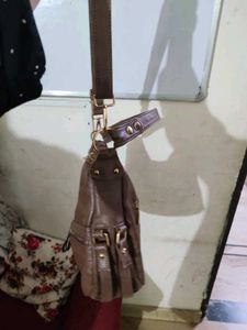Stylish Brown Faux Leather Handbag