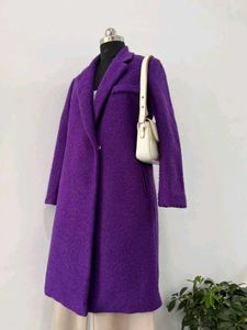 Purple Wool Blend Coat