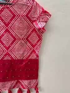 Red &amp; White Patterned Top