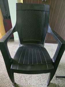 Set of 2 Black Plastic Chairs