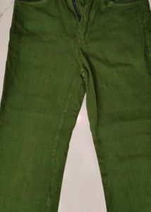 Green straight denim