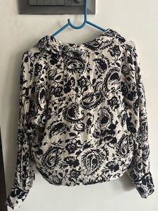 Stylish Paisley Print Button-Up Blouse