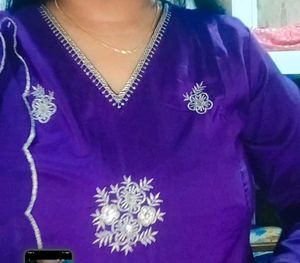 Beautiful Purple Saree with Embellishments