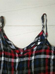 Red Plaid Spaghetti Strap dress
