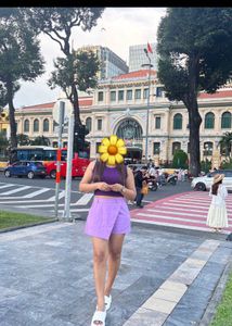 Purple Ribbed Sleeveless Top