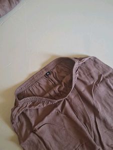 Brown Embroidered Kurta &amp; Pants Set