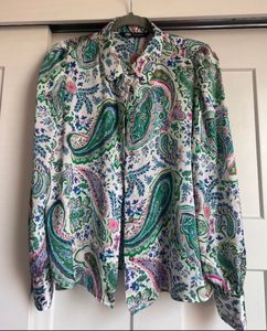 Zara Paisley Print Button-Up Shirt