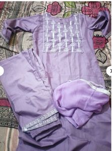 New 5xl Elegant Lavender Kurta Set with Dupatta