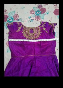 customized Stunning Purple Embroidered Ethnic Gown