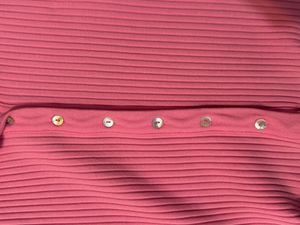 Pink Ribbed Collared Button-Up Top