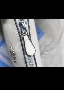 Coach White Monogram Pearl Strap Shoulder Bag