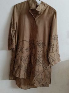 Elegant Brown Collar Kurti