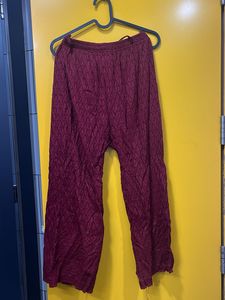 Elegant Maroon Textured Palazzos