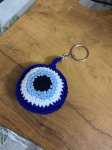 Crochet Evil Eye Keychain