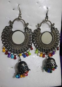 Mirror Jhumka Earrings