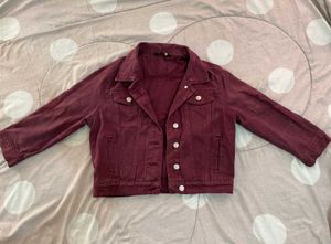 Tokyo Talkies Burgundy Denim Jacket