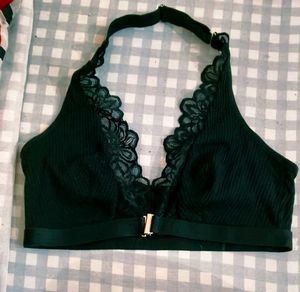 Lace Trim Halter Bralette