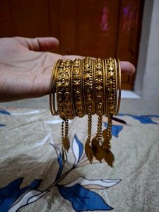 Beautiful Golden Bangles with Charms ✨️