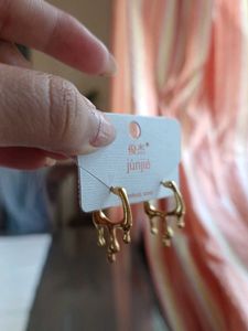 Unique Drip Effect Gold Tone Earrings