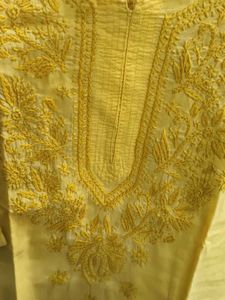 Yellow Chikankari Kurta / Kurti