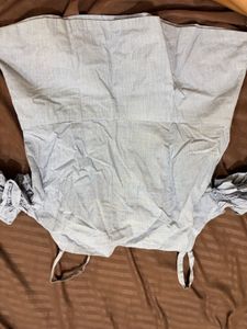 Chic Light Blue Bow Top