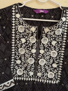 Libas Embroidered Black Kurta