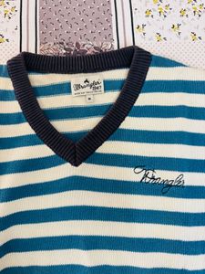 Wrangler Men's Striped V-Neck Sweater