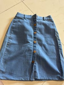 Button-Down Denim Skirt