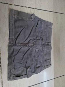 Gray Cargo Mini Skirt