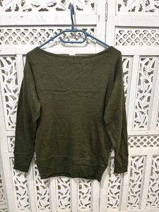 Imported Olive Green Knitted Top