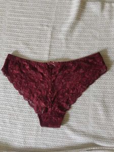Lace Briefs - Burgundy