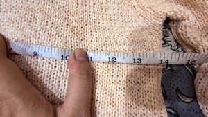 Beige Knit Sweater with Floral Embellishment