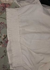White Cropped Button-Up Shirt