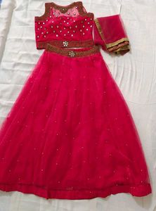 Pink flared lehenga choli set