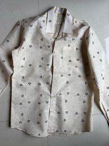 Men's Cream Triangle Print Shirt
