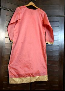 Elegant Peach Embroidered Kurta