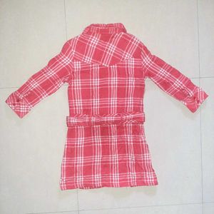 🌸 Rare BOSSINI Blush Pink Plaid Shirt Dress