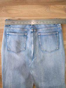 Seed Light Wash Distressed Hem Jeans