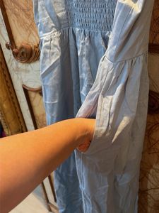Light Blue Button-Down Midi Dress