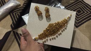 Antique Gold Necklace &amp; Earrings Set
