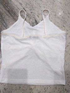 White Twisted Strap Tank Top