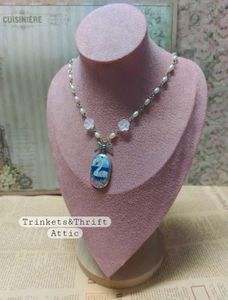 Enchanted Swan Clay Pendant Necklace